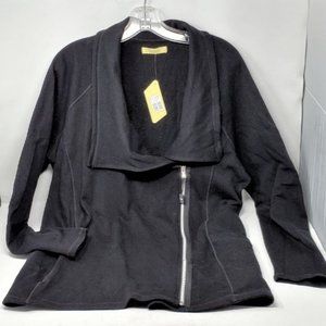 NEW with tags NOLA active wear 3X silver zipper Moto style jacket Cotton Poly